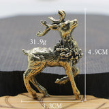 Maxbell Brass Reindeer Statue Sculpture Ornament for Living Room Desk Bookshelf 1 Pair