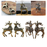 Maxbell Brass Reindeer Statue Sculpture Ornament for Living Room Desk Bookshelf 1 Pair