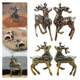 Maxbell Brass Reindeer Statue Sculpture Ornament for Living Room Desk Bookshelf 1 Pair