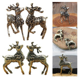 Maxbell Brass Reindeer Statue Sculpture Ornament for Living Room Desk Bookshelf 1 Pair