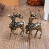 Maxbell Brass Reindeer Statue Sculpture Ornament for Living Room Desk Bookshelf 1 Pair