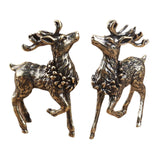 Maxbell Brass Reindeer Statue Sculpture Ornament for Living Room Desk Bookshelf 1 Pair
