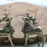 Maxbell Brass Reindeer Statue Sculpture Ornament for Living Room Desk Bookshelf 1 Pair