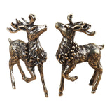 Maxbell Brass Reindeer Statue Sculpture Ornament for Living Room Desk Bookshelf 1 Pair