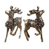 Maxbell Brass Reindeer Statue Sculpture Ornament for Living Room Desk Bookshelf 1 Pair