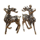 Maxbell Brass Reindeer Statue Sculpture Ornament for Living Room Desk Bookshelf 1 Pair