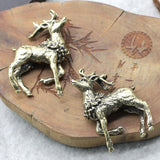 Maxbell Brass Reindeer Statue Sculpture Ornament for Living Room Desk Bookshelf 1 Pair