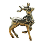 Maxbell Brass Reindeer Statue Sculpture Ornament for Living Room Desk Bookshelf 1pc Style A