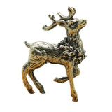 Maxbell Brass Reindeer Statue Sculpture Ornament for Living Room Desk Bookshelf 1pc Style A