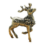 Maxbell Brass Reindeer Statue Sculpture Ornament for Living Room Desk Bookshelf 1pc Style A