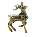 Maxbell Brass Reindeer Statue Sculpture Ornament for Living Room Desk Bookshelf 1pc Style A
