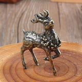 Maxbell Brass Reindeer Statue Sculpture Ornament for Living Room Desk Bookshelf 1pc Style A