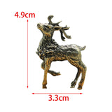 Maxbell Brass Reindeer Statue Sculpture Ornament for Living Room Desk Bookshelf 1pc Style B