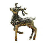 Maxbell Brass Reindeer Statue Sculpture Ornament for Living Room Desk Bookshelf 1pc Style B
