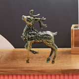 Maxbell Brass Reindeer Statue Sculpture Ornament for Living Room Desk Bookshelf 1pc Style B