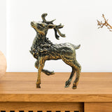 Maxbell Brass Reindeer Statue Sculpture Ornament for Living Room Desk Bookshelf 1pc Style B