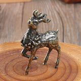 Maxbell Brass Reindeer Statue Sculpture Ornament for Living Room Desk Bookshelf 1pc Style B