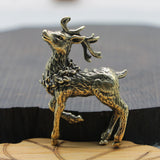 Maxbell Brass Reindeer Statue Sculpture Ornament for Living Room Desk Bookshelf 1pc Style B