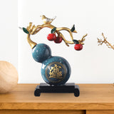 Maxbell Feng Shui Gourd Statue Crafts for Furnishing Interior Table Decoration Blue
