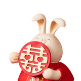 Maxbell Chinese Style Lucky Rabbit Statue Animal Figurine for Wedding Table Holiday