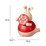 Maxbell Chinese Style Lucky Rabbit Statue Animal Figurine for Wedding Table Holiday