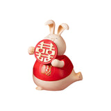 Maxbell Chinese Style Lucky Rabbit Statue Animal Figurine for Wedding Table Holiday