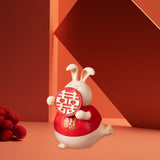 Maxbell Chinese Style Lucky Rabbit Statue Animal Figurine for Wedding Table Holiday