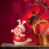 Maxbell Chinese Style Lucky Rabbit Statue Animal Figurine for Wedding Table Holiday