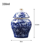 Maxbell Chinese Style Porcelain Ginger Jar Storage Jar Glazed Hand Painted Household