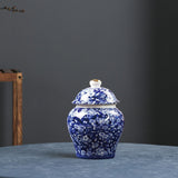 Maxbell Chinese Style Porcelain Ginger Jar Storage Jar Glazed Hand Painted Household