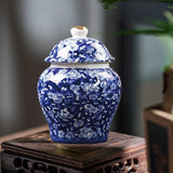 Maxbell Chinese Style Porcelain Ginger Jar Storage Jar Glazed Hand Painted Household