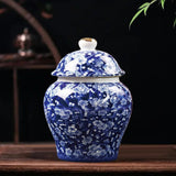 Maxbell Chinese Style Porcelain Ginger Jar Storage Jar Glazed Hand Painted Household