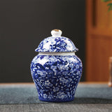 Maxbell Chinese Style Porcelain Ginger Jar Storage Jar Glazed Hand Painted Household