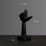 Maxbell Abstract Figure Sculpture Blow Kisses Figurines Retro Style Crafts Tabletop Black