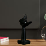 Maxbell Abstract Figure Sculpture Blow Kisses Figurines Retro Style Crafts Tabletop Black