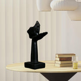Maxbell Abstract Figure Sculpture Blow Kisses Figurines Retro Style Crafts Tabletop Black