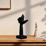 Maxbell Abstract Figure Sculpture Blow Kisses Figurines Retro Style Crafts Tabletop Black