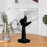 Maxbell Abstract Figure Sculpture Blow Kisses Figurines Retro Style Crafts Tabletop Black
