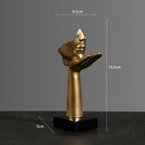 Maxbell Abstract Figure Sculpture Blow Kisses Figurines Retro Style Crafts Tabletop Aureate
