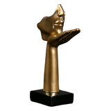 Maxbell Abstract Figure Sculpture Blow Kisses Figurines Retro Style Crafts Tabletop Aureate