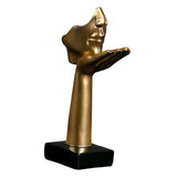 Maxbell Abstract Figure Sculpture Blow Kisses Figurines Retro Style Crafts Tabletop Aureate