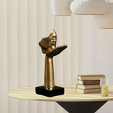 Maxbell Abstract Figure Sculpture Blow Kisses Figurines Retro Style Crafts Tabletop Aureate