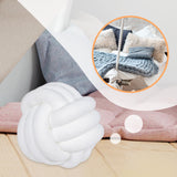 Maxbell Round Knot Ball Pillow Round Photography Props for Home Decoration 22cm White