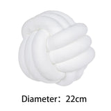 Maxbell Round Knot Ball Pillow Round Photography Props for Home Decoration 22cm White