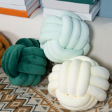 Maxbell Round Knot Ball Pillow Round Photography Props for Home Decoration 22cm Beige