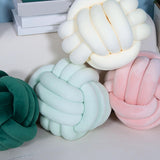 Maxbell Round Knot Ball Pillow Round Photography Props for Home Decoration 22cm Beige