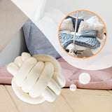 Maxbell Round Knot Ball Pillow Round Photography Props for Home Decoration 22cm Beige