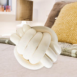 Maxbell Round Knot Ball Pillow Round Photography Props for Home Decoration 22cm Beige