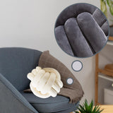Maxbell Round Knot Ball Pillow Round Photography Props for Home Decoration 22cm Beige