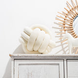 Maxbell Round Knot Ball Pillow Round Photography Props for Home Decoration 22cm Beige